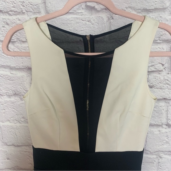 NWT Flavio Castellani Ivory And Black Elegant Bodycon Dress - Picture 6 of 16